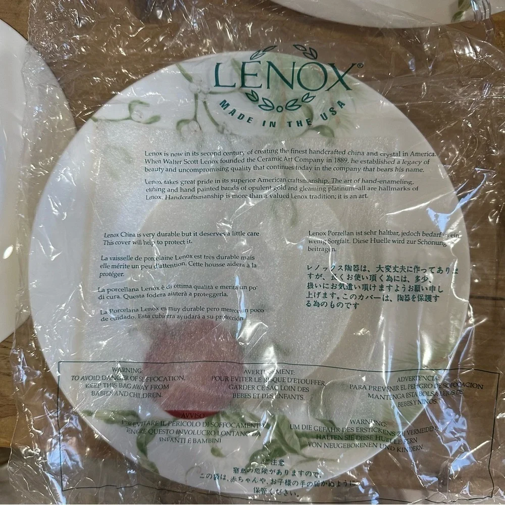 LENOX Winter Garden Pomegranate with Mistletoe Salad Plates Set Of 4